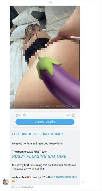 Full leaked Kirstentoosweet private onlyfans photo